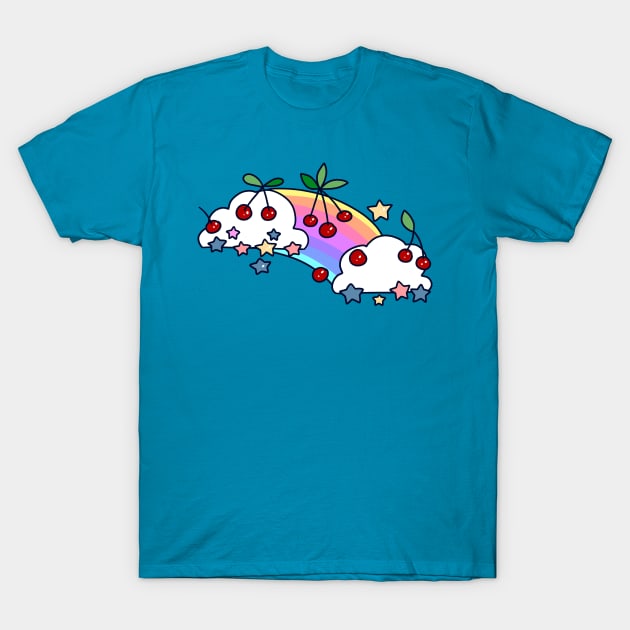 Cherry Rainbow Clouds T-Shirt by saradaboru